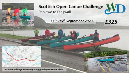 Cross Scotland open canoe challenge trip.